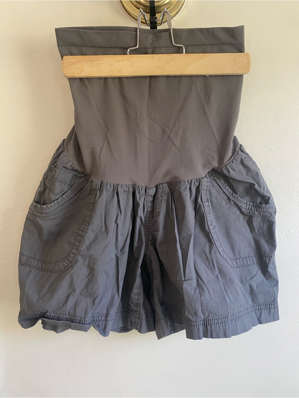 Motherhood Maternity Full Panel Canvas Shorts